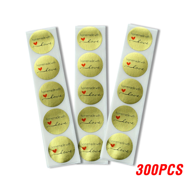 100-500pcs Round Natural Kraft Handmade Stickers Scrapbooking For Package Adhesive Thank You Sticker Seal Labels Stationery