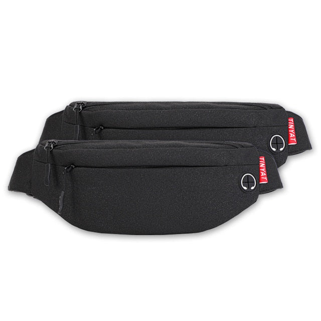 TINYAT Men's Belt Bag Casual Functional Money Phone Waist Bag Pack Male Banana bag kid fanny pack Women's Canvas Bag Fanny Pouch