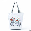 Miyahouse Floral Printed Handbag Women Shoulder Bag Canvas Summer Beach Bag Daily Use Female Shopping Bag Lady