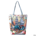 Miyahouse Floral Printed Handbag Women Shoulder Bag Canvas Summer Beach Bag Daily Use Female Shopping Bag Lady