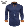 VISADA JAUNA Men Shirts Europe Size New Arrivals Slim Fit Male Shirt Solid Long Sleeve British Style Cotton Men's Shirt Office
