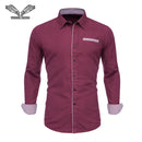 VISADA JAUNA Men Shirts Europe Size New Arrivals Slim Fit Male Shirt Solid Long Sleeve British Style Cotton Men's Shirt Office