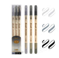 3pcs Retro color Twin Marker Pens Set Brush Drawing Fine Liner Water Based Ink Blendable Watercolor Art Painting School A6133