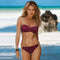 2020 New Leaves Print Bikini Swimsuit Women Push Up Bikini Set Bandeau Swimwear Bathing Suit Brazilian Biquini Female