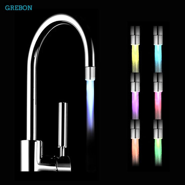 Luminous Changing Colore Nozzle For Water Tap Water Sprayer Shining Led Head Light-Up Glow Kitchen Faucet Filter Bathroom Access