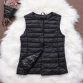 Fitaylor 90% Ultra Light White Duck Down Women Vest Thin Coat Women Duck Down Sleeveless Jacket V Collar Or O Collar Coat