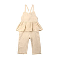 Kids Baby Girls Clothes set Sleeveless Backless Romper T shirt  Overalls Jumpsuit Wide Leg Pants Trousers Outfits