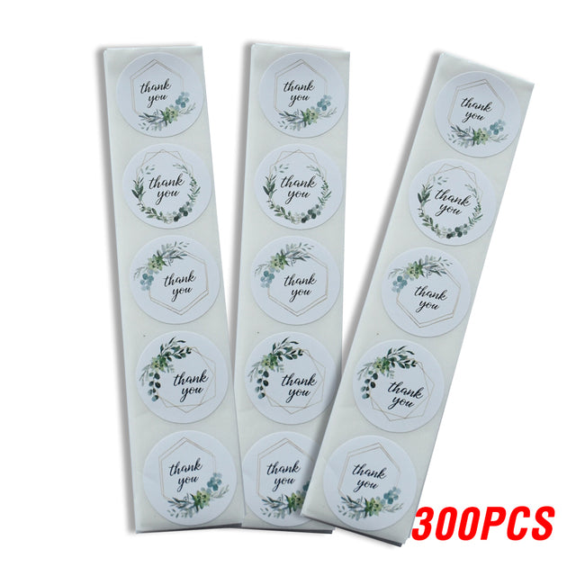 100-500pcs Labels Roll Flower Thank You Stickers Scrapbooking For Gift Decoration Stationery Sticker Seal Label Handmade Sticker