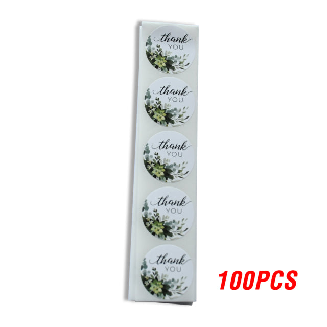 100-500pcs Labels Roll Flower Thank You Stickers Scrapbooking For Gift Decoration Stationery Sticker Seal Label Handmade Sticker