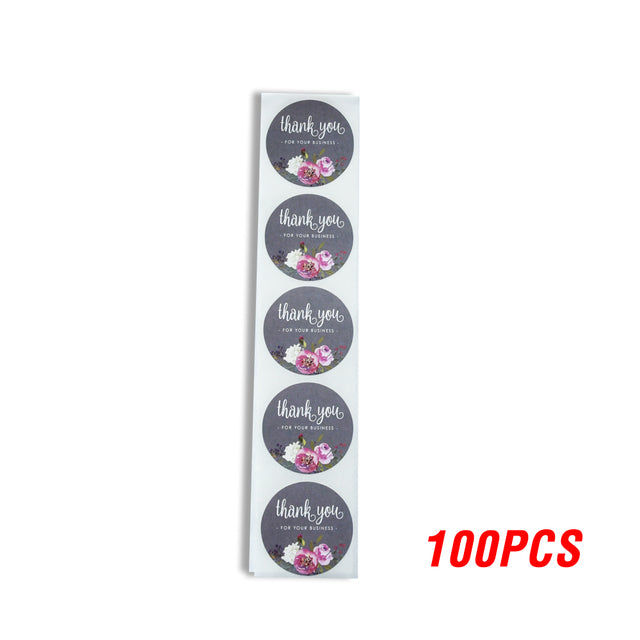 100-500pcs Labels Roll Flower Thank You Stickers Scrapbooking For Gift Decoration Stationery Sticker Seal Label Handmade Sticker