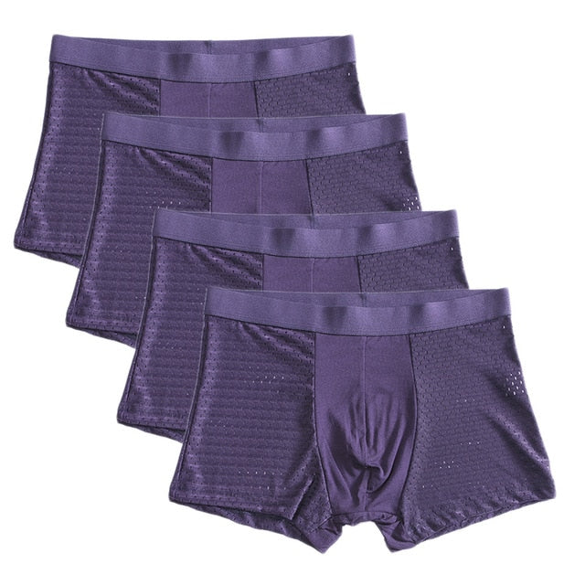 4pcs/lot Bamboo Fiber Men's Boxer Pantie Underpant plus size XXXXL large size shorts breathable underwear 5XL 6XL 7XL 8XL