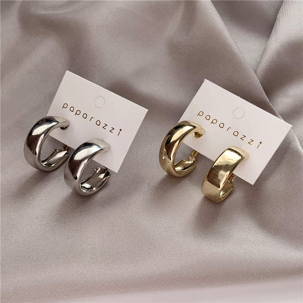 Minimalist Brand Hoop Circle Earring Woman 2020 New Vintage Gold Color korean Scrub Statement Big Earrings Accessories brincos