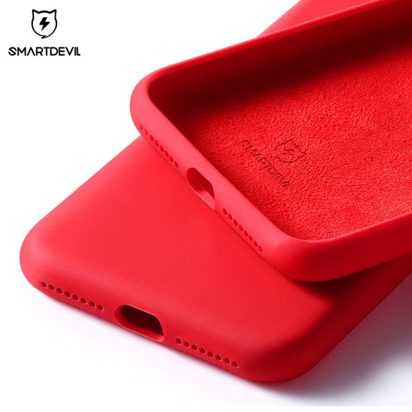 SmartDevil Phone Case For iPhone 12 Pro Max 11 7 8 Plus XR X XS SE2020 Solid Color Silicone Couples Cute Candy Color Soft Simple