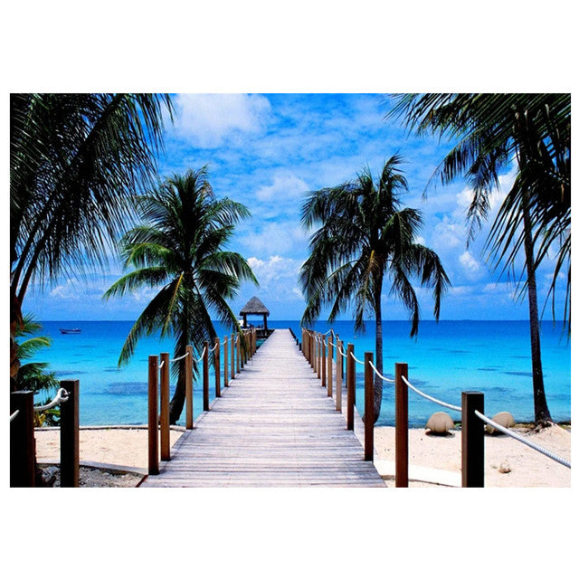 5D Diamond Painting Sunset/Love Beach DIY Round Full Diamond Embroidery Kit Landscape Home Decoration Crafts 30*40cm