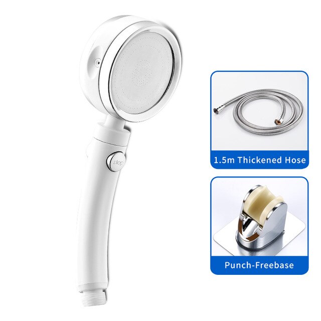 Handheld Shower Head High Pressure 5 Function Adjustable Bath Shower Jets with On/Off Pause Switch Removable Filter with Hose