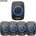 CACAZI 60 Chime 110DB 300M Wireless Doorbell Waterproof Remote EU AU UK US Plug Smart Door Bell Battery 1 Button 1 2 3 Receiver