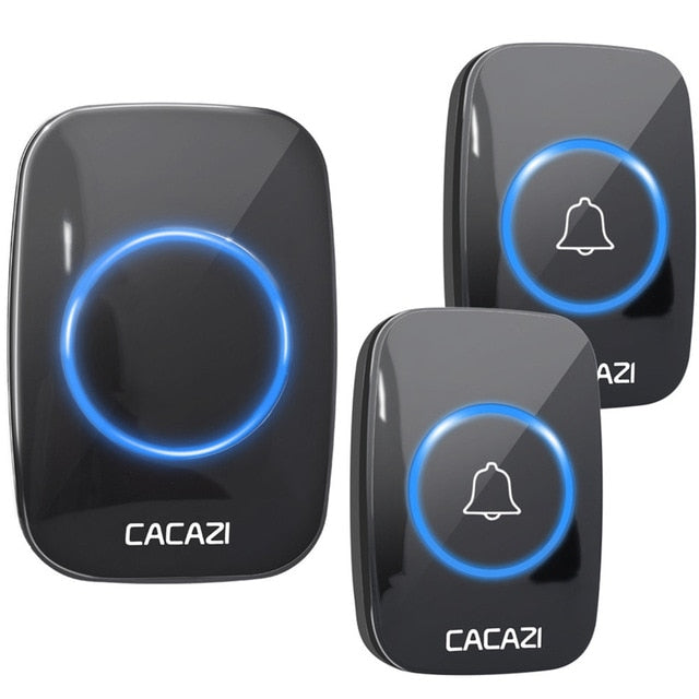 CACAZI 60 Chime 110DB 300M Wireless Doorbell Waterproof Remote EU AU UK US Plug Smart Door Bell Battery 1 Button 1 2 3 Receiver
