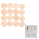 Wooden Baby Month Milestone Card Newborn Birth Month Birthday Milestone Wooden Teether Baby Kids Photography Props Toy