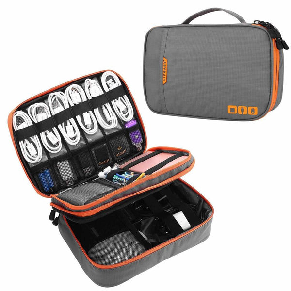 TUUTH Travel Cable Storage Multi-Function Digital Storage Bag Gadget Organizer  Digital  Pouch Ipad Earphone Charge Double Layer