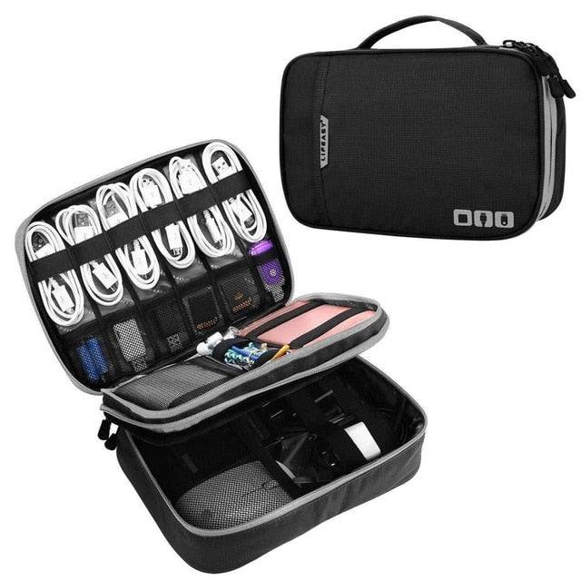 TUUTH Travel Cable Storage Multi-Function Digital Storage Bag Gadget Organizer  Digital  Pouch Ipad Earphone Charge Double Layer