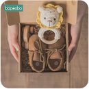 Bopoobo 1Set Bath Toys Set Kid Swaddle Wrap Baby Milestones Brush Rattle Bracelet Bibs Photography Supplies Birth Gift Product