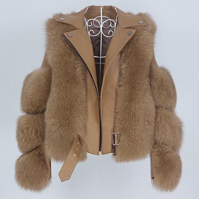 OFTBUY 2020 Real Fur Coat Vest Winter Jacket Women Natural Fox Fur Genuine Leather Outerwear Detachable Streetwear Locomotive