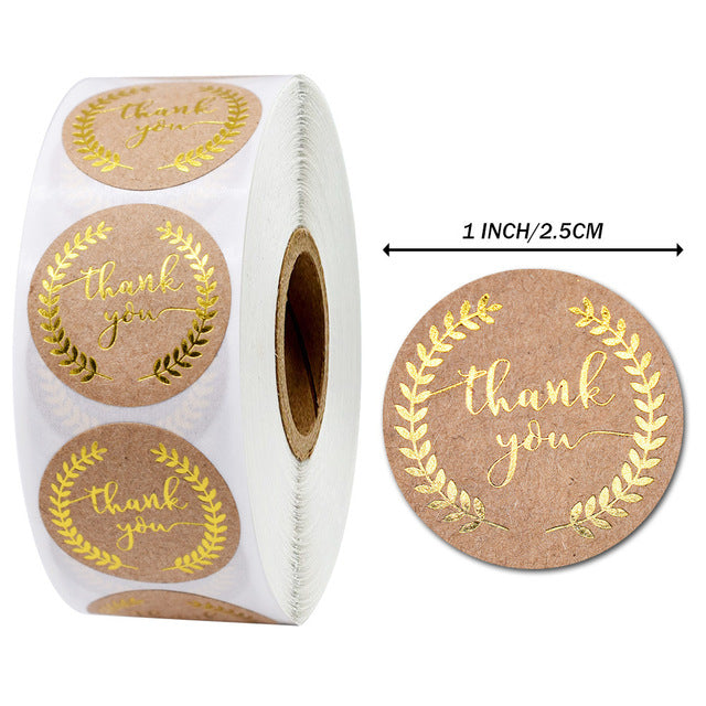 round"Handmade with love" Stickers seal labels roll sticker for Package decorate handmade sticker stationery supplies50-500pcs
