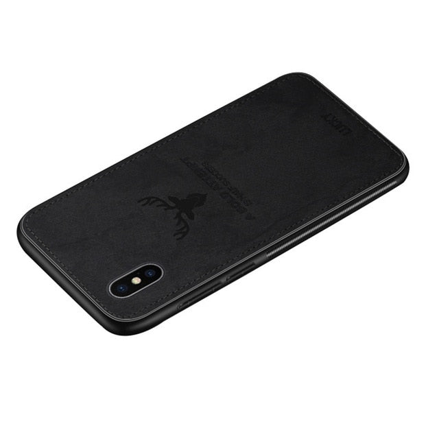 Magnetic Cloth Texture Deer Case for iPhone 12 11 Pro XS MAX XR X 6 7 8 Plus Built-in Magnet Soft TPU Back Cover