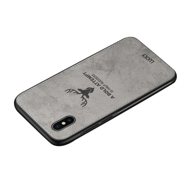 Magnetic Cloth Texture Deer Case for iPhone 12 11 Pro XS MAX XR X 6 7 8 Plus Built-in Magnet Soft TPU Back Cover