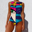Sexy Print One Piece 2020 Swimsuit Closed Large Size Swimwear Push Up Women Flower Vintage Body Swim Beach Pool Bathing Suit