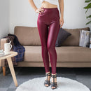 S-5XL New Autumn 2020 Fashion Faux Leather matte leather pants Stretchy Plus Size 4XL 5XL Sexy Elastic Thin Black Women Leggings
