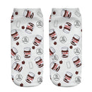 Women Funny Cute 3D Print Foods White Nutella Character Socks Unisex Happy Cartoon Donuts Biscuit Dessert Gift Sokken Dropship