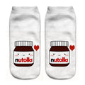 Women Funny Cute 3D Print Foods White Nutella Character Socks Unisex Happy Cartoon Donuts Biscuit Dessert Gift Sokken Dropship