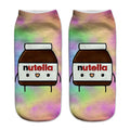 Women Funny Cute 3D Print Foods White Nutella Character Socks Unisex Happy Cartoon Donuts Biscuit Dessert Gift Sokken Dropship