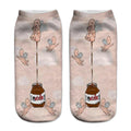 Women Funny Cute 3D Print Foods White Nutella Character Socks Unisex Happy Cartoon Donuts Biscuit Dessert Gift Sokken Dropship