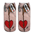 Women Funny Cute 3D Print Foods White Nutella Character Socks Unisex Happy Cartoon Donuts Biscuit Dessert Gift Sokken Dropship