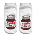 Women Funny Cute 3D Print Foods White Nutella Character Socks Unisex Happy Cartoon Donuts Biscuit Dessert Gift Sokken Dropship