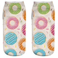 Women Funny Cute 3D Print Foods White Nutella Character Socks Unisex Happy Cartoon Donuts Biscuit Dessert Gift Sokken Dropship