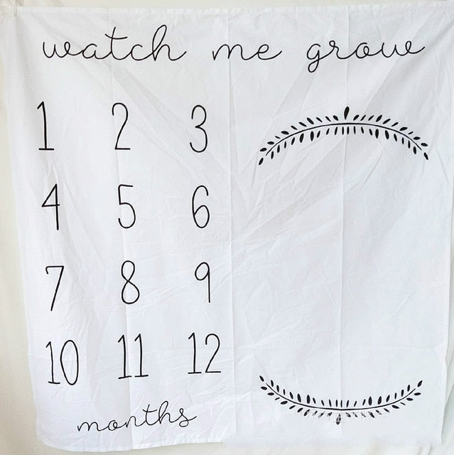 Newborn Baby Milestone Blankets Photography Blanket Flower Print Soft Blanket DIY Infant Photography Props