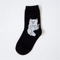 1 Pair Autumn Winter Women Cotton Socks Art Funny Alien Planet Creative Funny Cartoon Cat Breathable Socks Couple socks
