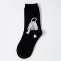 1 Pair Autumn Winter Women Cotton Socks Art Funny Alien Planet Creative Funny Cartoon Cat Breathable Socks Couple socks