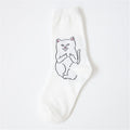 1 Pair Autumn Winter Women Cotton Socks Art Funny Alien Planet Creative Funny Cartoon Cat Breathable Socks Couple socks