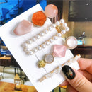 4pcs/set Women Hair Accessories Jewelry Korean Simulation Pearl Barrette Love Hearts Hair Clips For Girls Pink Hairpins 2020 New