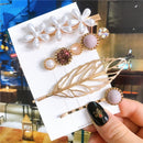 4pcs/set Women Hair Accessories Jewelry Korean Simulation Pearl Barrette Love Hearts Hair Clips For Girls Pink Hairpins 2020 New