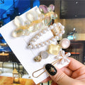 4pcs/set Women Hair Accessories Jewelry Korean Simulation Pearl Barrette Love Hearts Hair Clips For Girls Pink Hairpins 2020 New