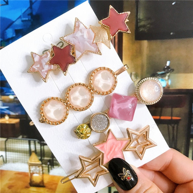 4pcs/set Women Hair Accessories Jewelry Korean Simulation Pearl Barrette Love Hearts Hair Clips For Girls Pink Hairpins 2020 New