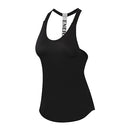 Yuerlian Quality 15% spandex Fitness Sports Yoga Shirt Quickly Dry Sleeveless Running Vest Workout Crop Top Female T-shirt