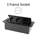 Desktop Socket Table Outlet 2 3 DE EU FR Socket With USB Charging Slow Pop Up Black Silver Aluminum Alloy Cover For Meeting Room