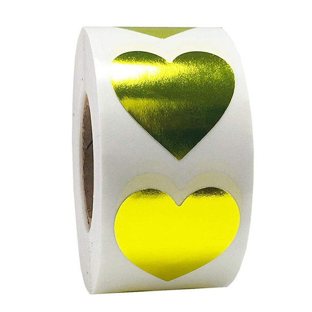 Heart Red Stickers seal labels 50-500pcs Labels stickers scrapbooking for Package and wedding decoration stationery sticker