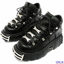 2020 Punk Style Women Sneakers Lace-up 6CM Platform Shoes Woman Creepers Female Casual Flats Metal Decor Tenis Feminino